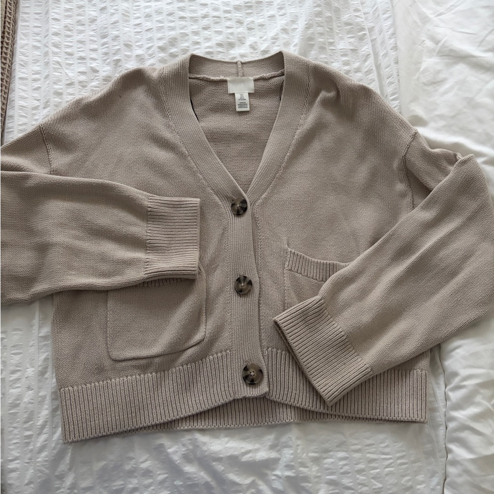 H&M Taupe Cardigan Sweater